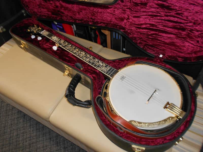 Morgan Monroe Appalachia Gold-Plated Banjo with mother of pearl inlay, 1990 image 1