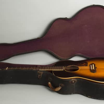 Gibson  J-55 Flat Top Acoustic Guitar (1940), ser. #758F-14, original black - red line hard shell case. image 10