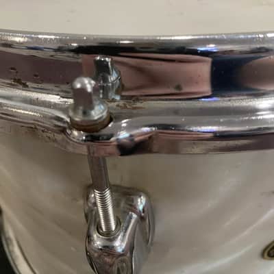 Slingerland 8x12" Rack Tom - White Satin Flame (Niles Gold Badge) image 4
