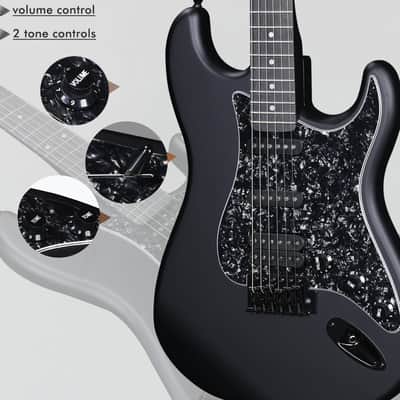 Electric Guitar 4/4 Full Size, Pickup, for Beginners Starter Pack with 12 Accessories, Ideal Kids Electric Guitar Kit 12+ Years (Black) image 3