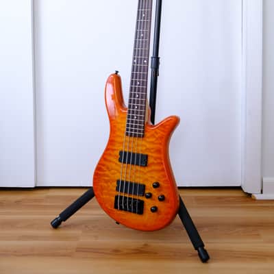 Spector Q5 Pro 5 string bass Amber Burst Finish + EMGHZ Pickups + EMG BTS Preamp + Original Case image 1