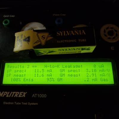Sylvania 12BH7A tNOS AT1000 TESTED Vacuum Tube black plate 12BH7 dual triode 1950-1959 image 3