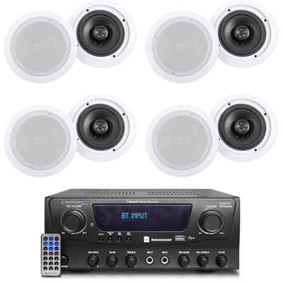 Technical Pro RXM7BT Home Receiver Bluetooth Amplifier+(8) 6.5" Celing Speakers image 1