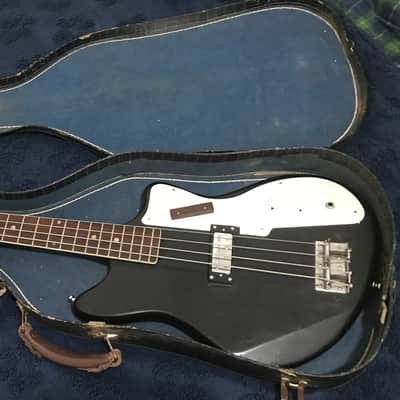Teisco Kawai Tuxedo Bass Guitar - Short Scale - Vintage Chipboard Bass Case - 1968 image 12