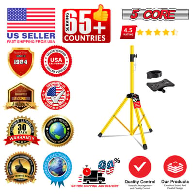 5 Core Speaker Stand Pair Height Adjustable 36" Heavy Duty PA DJ Tripod Studio Monitor Stands image 10