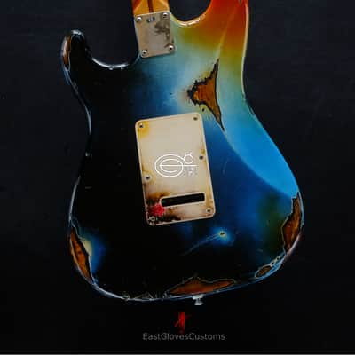 Fender Deluxe Stratocaster Galaxy Blue Aged Relic by East Gloves Customs (RARE) image 5