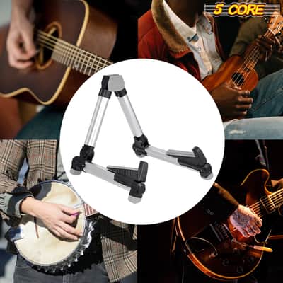 5 Core Guitar Stand Adjustable A Frame Shape w Rubber Pad Arms Supports Acoustic Electric Bass image 5