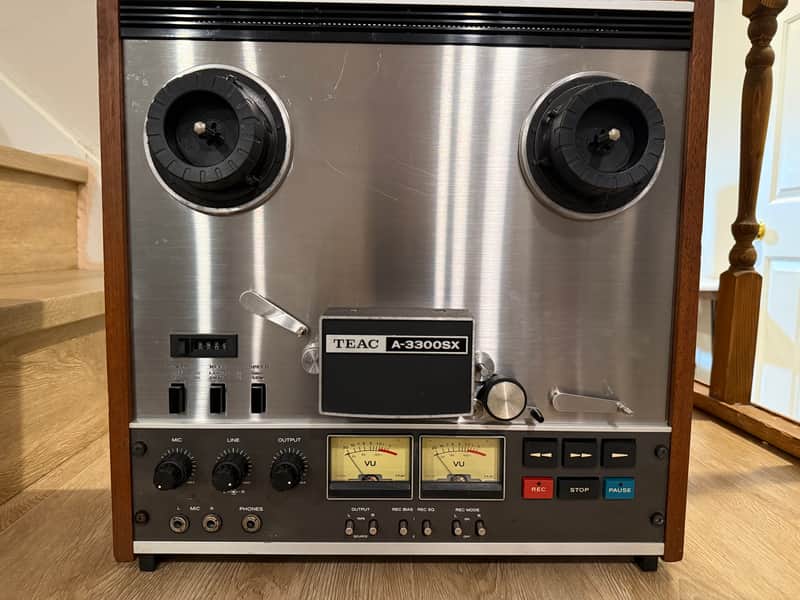 TEAC A-3300SX 1/4" 4-Track Reel to Reel Tape Recorder 1970s - Silver image 1