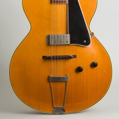 National  New Yorker Arch Top Hollow Body Electric Guitar (1941), ser. #993G, period brown hard shell case. image 3