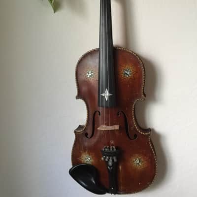 Early 1900's Vintage Gypsy Violin with Beautiful Inlay Detail image 1