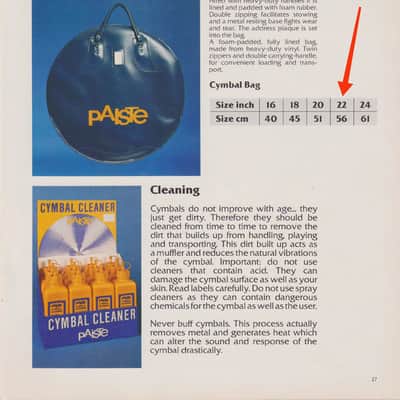 Paiste Rare,Vintage 22" Leatherette Premium Cymbal Bag 1982 - Dark Blue 🔵 / Orange 🧡 image 19