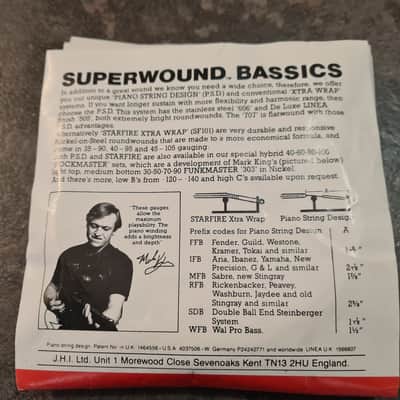 Vintage 1980s pre Rotosound Funkmaster Superwound 606 Bass Strings image 4