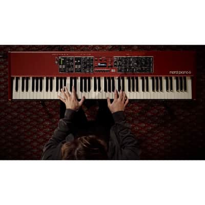 Nord Piano 6 Portable 88-Key Triple Sensor Hammer Action Keybed Piano (Red) Bundle with Stereo Speakers and Dust Cover (4 Items) image 9