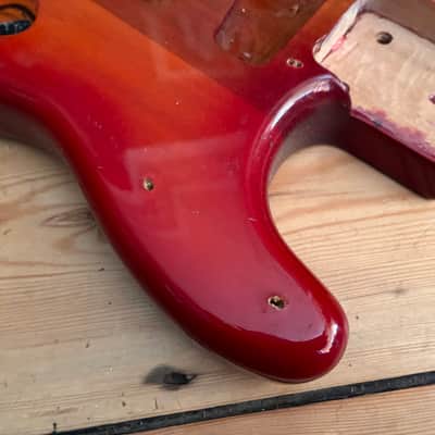 Unbranded Transparent Red Burst S Type Guitar Body inc Bridge image 10