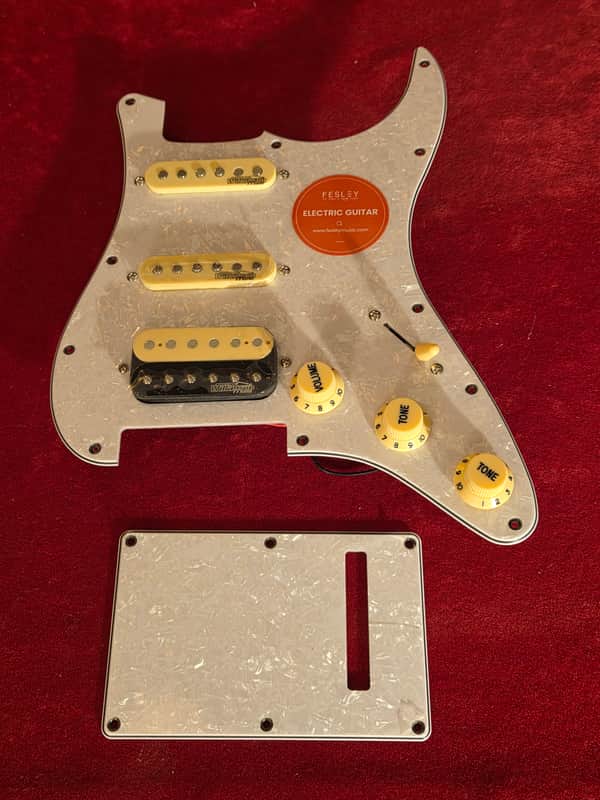 Wilkinson Loaded Pickguard White Pearloid/Cream w/ Backplate & Push-Pull Tone Pot image 1