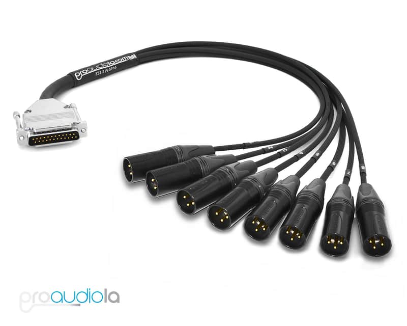 Premium Analog DB25 to XLR-Male | Mogami W2932 & Neutrik Gold Connectors | 8 feet | 2.4 m (Black) image 1