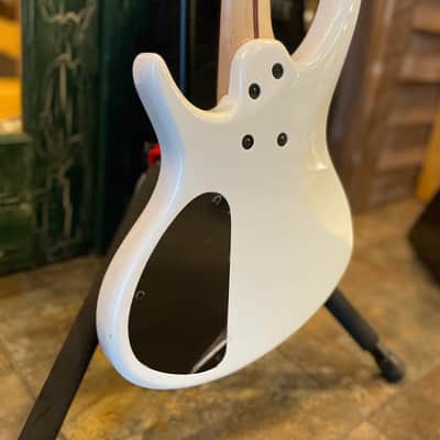 Tobias Growler IV Electric Bass Guitar in Pearl White w/ Tobias Logo Gig Bag image 17
