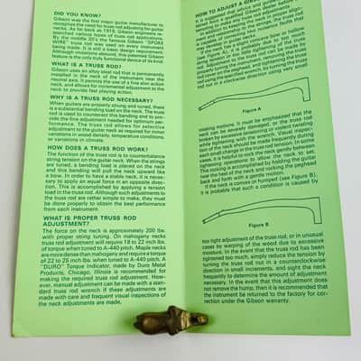 Gibson Truss Rod Information & Instructions Guide 1968 - Green image 3