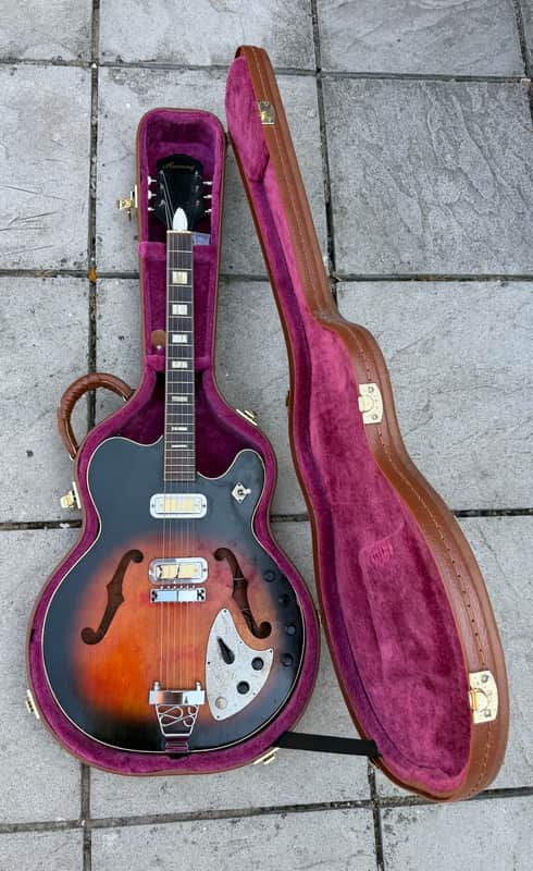 Rare Vintage 1960’s Harmony Vibrajet H66 Hollowbody Electric Guitar & Hardcase image 1