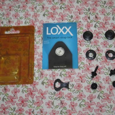 New Old Stock (in original package) LOXX 13679 Strap Lock System for Electric Guitar/Bass (Black) E & B Black (STANDARD) - from late 2010s to early 2020s - metal, stainless steel with black finish (the tool is stainless steel, silver) image 2