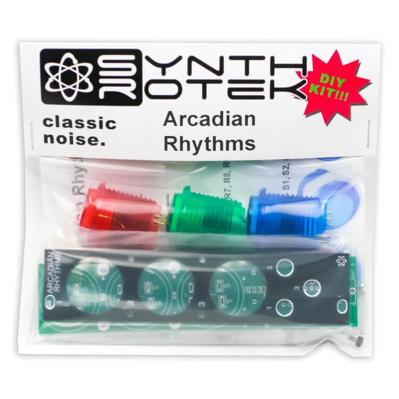 Synthrotek Arcadian Rhythms DIY Kit, RGB - Arcade Style Manual Gate Eurorack Kit image 1