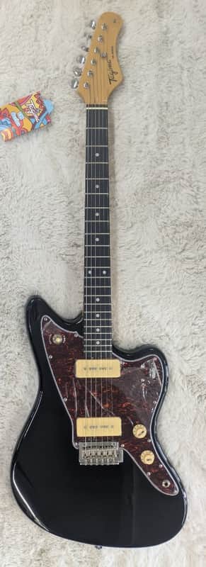 Tagima TW61 BK-DF/TT Offset Electric Guitar w/P90s, Black - B stock - Jazz Mastr image 1