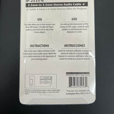 Audio pipe IP-2535-6 2.5mm to 3.5mm Stereo Audio Cable 6’ image 3