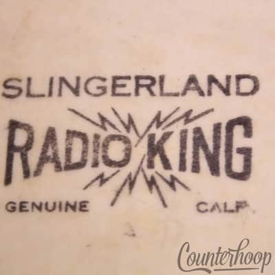 Slingerland 22"Radio King Bass Drum Calf Skin Head Vintage 40s Sparks USA Batter image 2