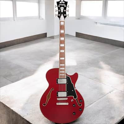 D'Angelico Premier SS Single Cutaway w/ stop-bar tailpiece, Burnt Red* w/ DAPSSBRDNS image 2