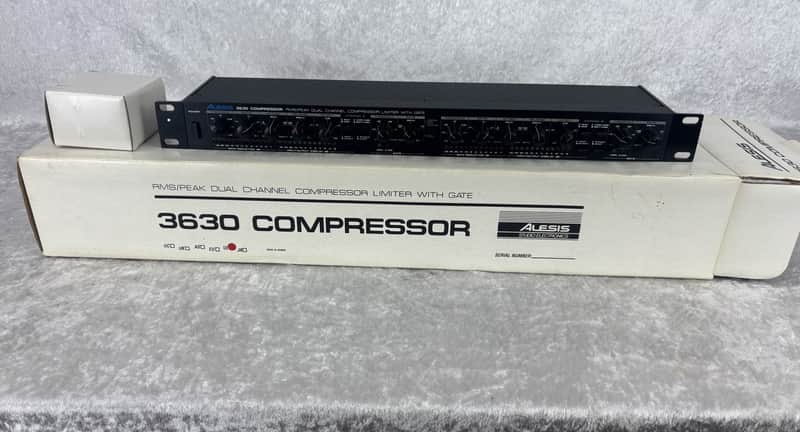 Alesis 3630 Dual Channel Compressor rack unit with power supply and box image 1