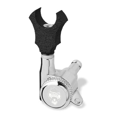 6 String Set - Guitar Monkey - Locking Tuners - Small German Ebenholz / Ebony Buttons - Chrome image 2