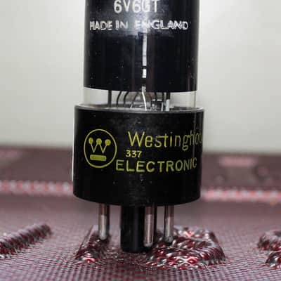 SOVTEK 6V6GTA 6V6GT BLACK GLASS GRAY PLATE SAUCER GETTER TEST NOS++ VINTAGE 1980'S FOR WESTINGHOUSE image 1