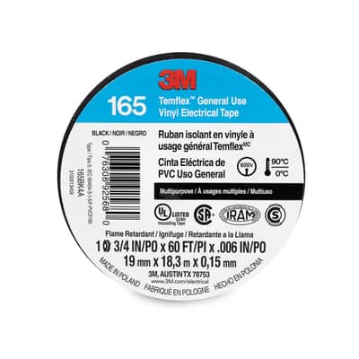 25 3M Temflex 1700/165 165 Economy Grade Vinyl Electrical Tape 3/4 in x 60 ft image 7
