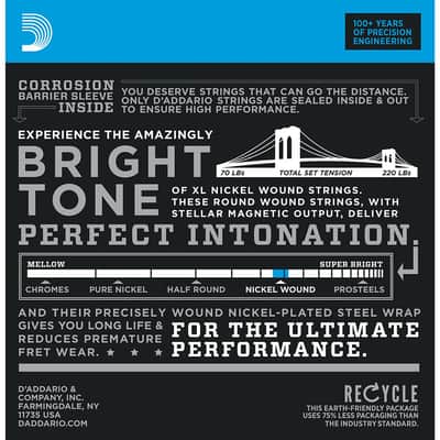 3 Sets of D'Addario EXL140 Nickel Wound Light Top/Heavy Bottom Electric Guitar Strings (10-52) image 2