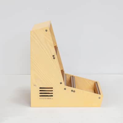 2 Many Synths 10U 60HP solid ash Eurorack case with YELLOW coloured linseed oil and GOLD rails 2024 - Yellow coloured linseed oil image 9