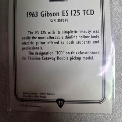 1963 Gibson ES 125 TDC Classic American Guitar Card Case Candy image 2