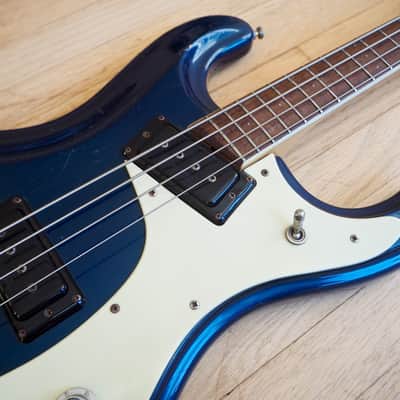 1966 Mosrite Ventures Model Bass Vintage Mark I Ink Blue 100% Original w/ohsc image 8