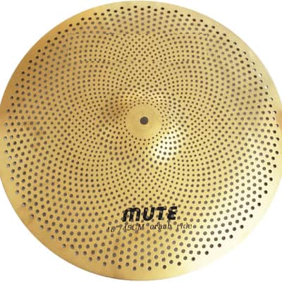 Low Volume Cymbal Pack 5 Piece Set 14"Hihats,16"Crash,18"Crash,20"Ride Quiet Cymbal Plus Bag Golden Mute Drum Practice Cymbal image 3
