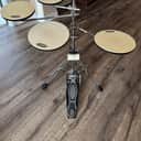 DW DWCPPADTS5 Go Anywhere 5pc Practice Pad Drum Set with Stand and Ludwig kick pedal: 2010s - Chrome/Black/White
