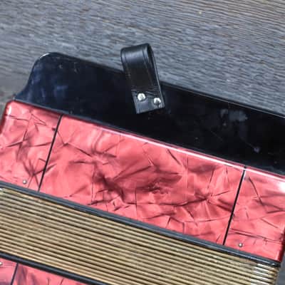 Hohner Erica 2-Row 8-Bass 21-Treble Button C-F Red Diatonic Accordion - Germany image 19