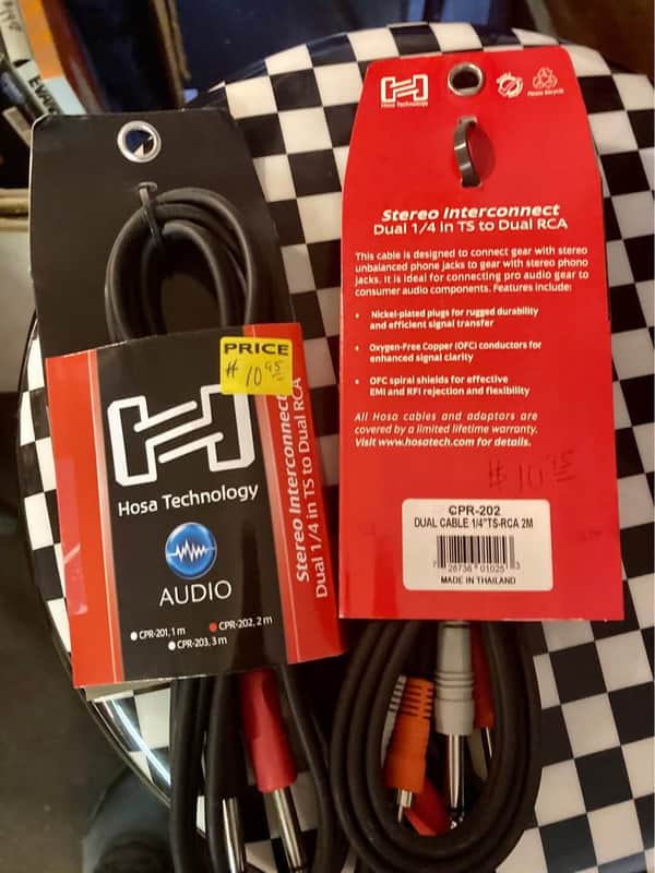 Hosa CPR202 CPR202 Dual 1/4" TS to Dual RCA Stereo Interconnect - 2 Meter 2010s - Standard image 1