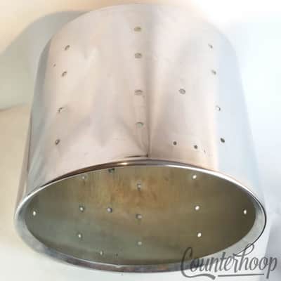 Ludwig 15x12"Stainless Steel Marching Snare Drum Shell Blue/Olive Pre-Serial 70s image 4
