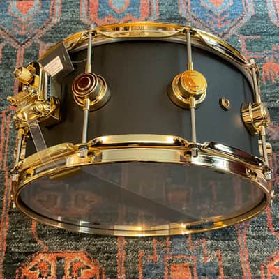 Dw Collectors 6.5 x 14 Aluminum 3mm Snare Drum - Black Powder Coated w/Gold Hw image 7