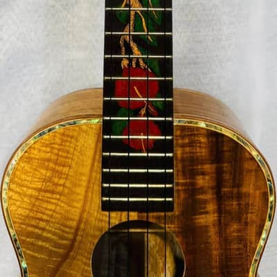 Ukulele Handmade by Blueberry Floral Motif Case & Warranty image 12