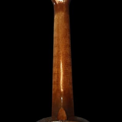 Solid Flame Curly Maple Top on Bastogne Walnut Tenor Ukulele - SCJ Jazz Hat #121 2025 - French Polish Gloss image 12