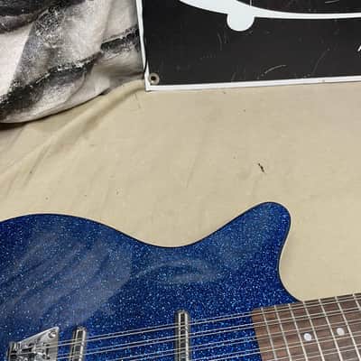Danelectro 59M 12SDC 12-string Guitar MIK Made In Korea Blue Sparkle image 4