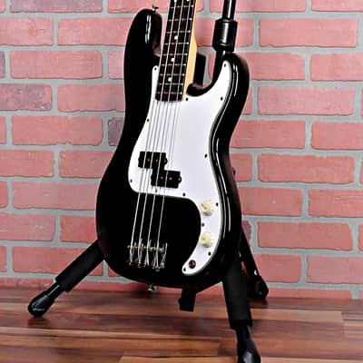 Fender Vintage 1984 Squire P-Bass 32" Medium Scale Made in Japan - Gloss Ebony with Molded Fender Hardshell Case image 7