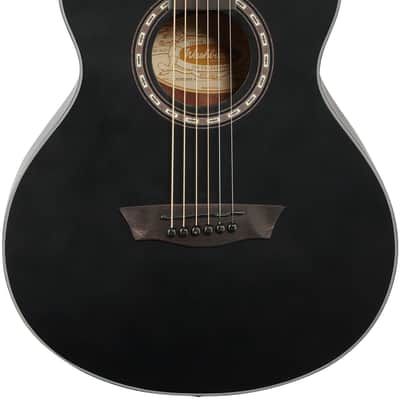 Washburn Apprentice G Mini5 Acoustic Guitar (with Gig Bag), Black Matte image 3