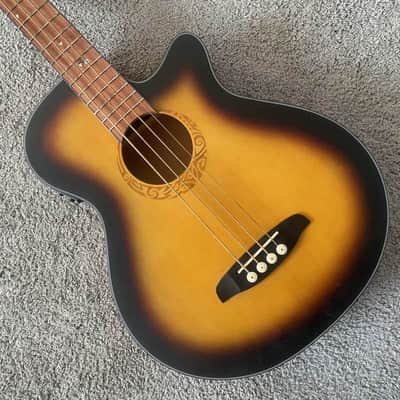 Luna 4 String Acoustic Electric Bass, Spruce Top Body, Mahogany Neck, Rosewood Fingerboard image 1