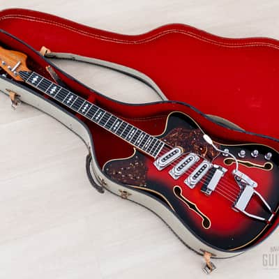 1966 Framus Television 5/118-54T Vintage Guitar Red Sunburst, 100% Original w/ Case image 18